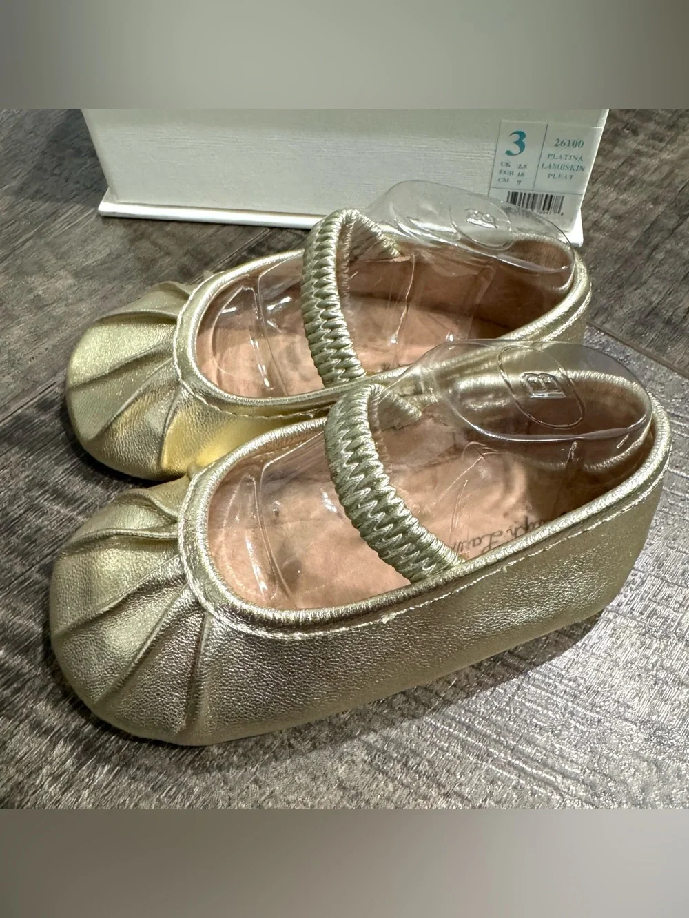 Ralph Lauren Layette Dress Shoes Gold Baby Girl size 3 NEW